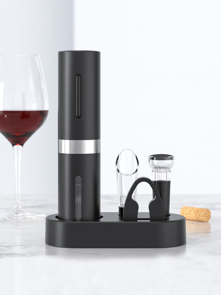 PTZER Rechargeable Electric Wine Bottle Opener with Set Base, Stopper, Aerator and Foil Cutter