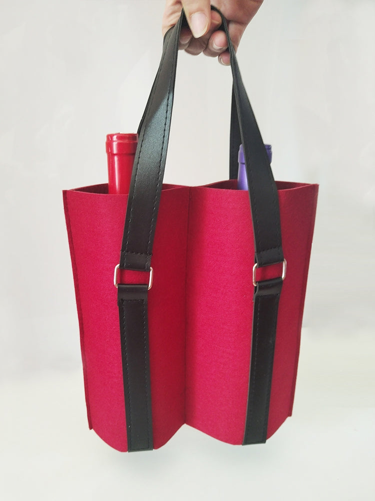 PTZER Wine Bag Double Wine Bottles Gift Bag Three Colors Option