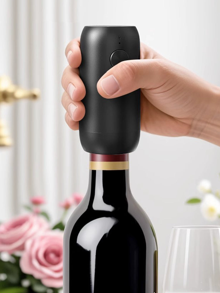PTZER 可充電款電動紅酒真空塞,黑色(Rechargeable Vacuum Stopper)