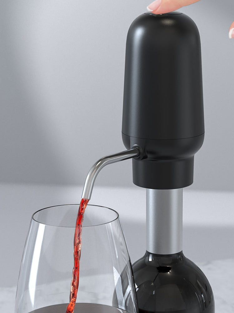 PTZER 電動葡萄酒起泡器和傾倒 Swiftable 快速醒酒器,黑色