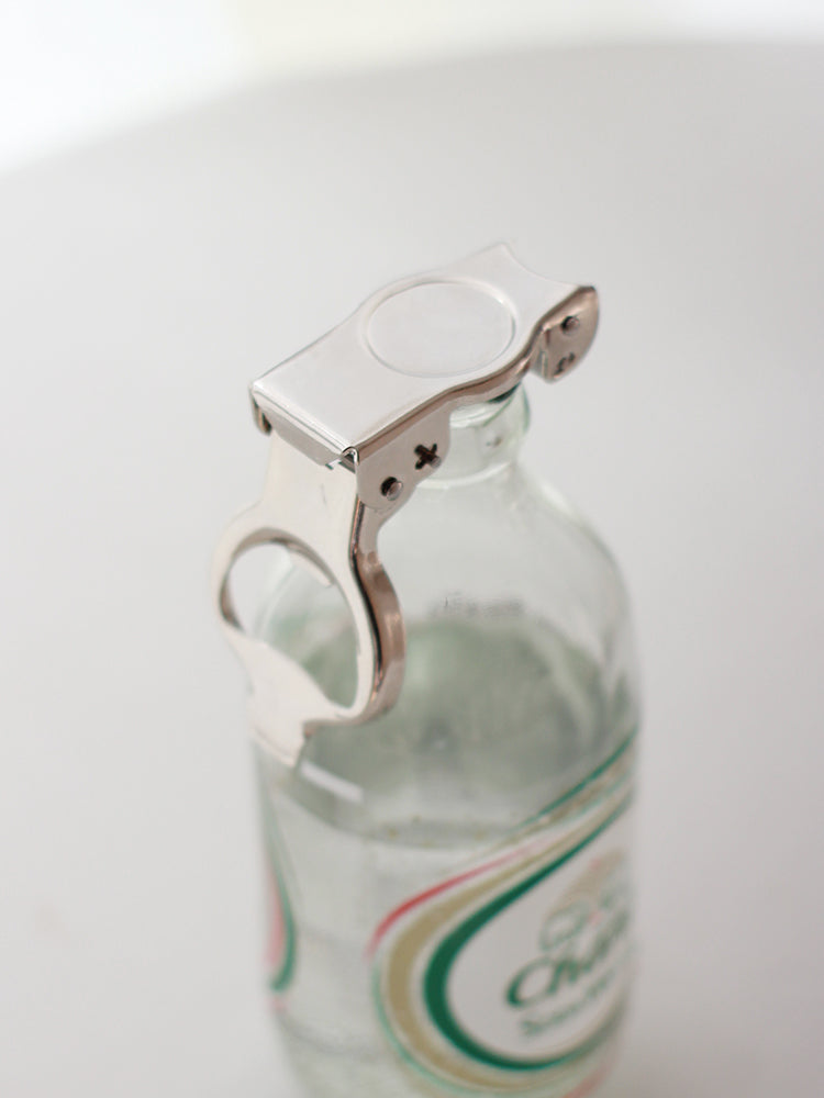 PTZER氣泡水啤酒蘇打水開瓶器密封器二合一,銀色(Soda Water and Beer Stopper)