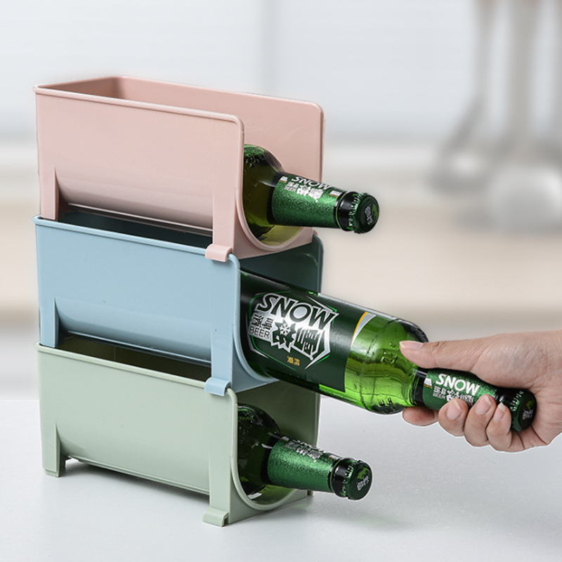 PTZER Colorful Wine Beverage Bottle Rack Stackable Holder, Three Colors Option, Two in PACK