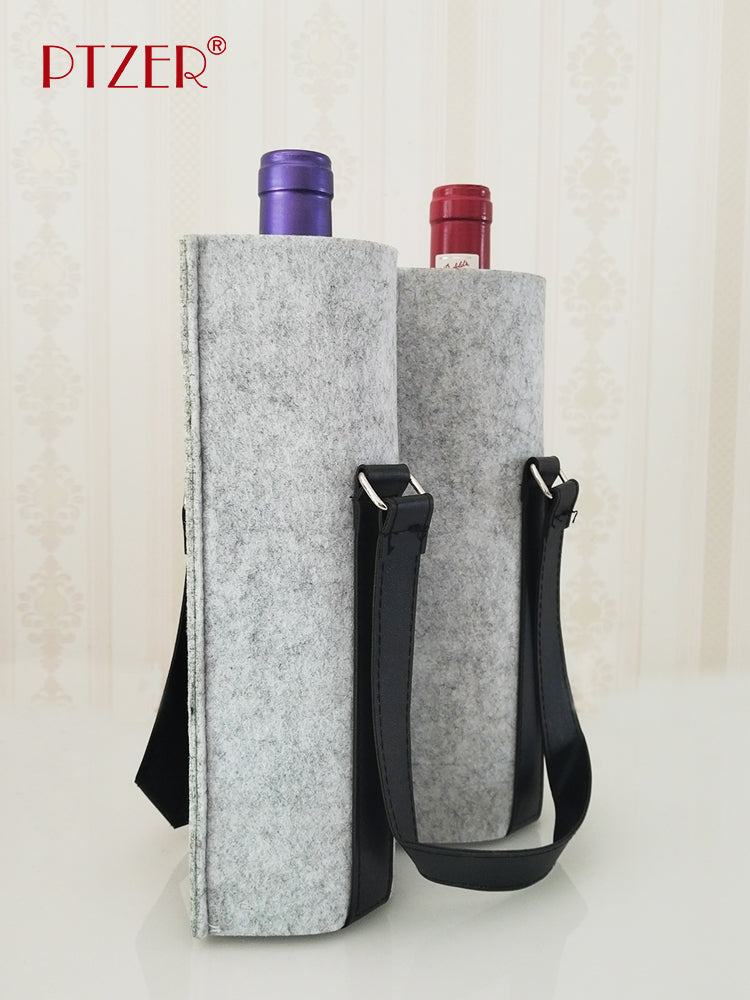 PTZER Wine Bag Double Wine Bottles Gift Bag Three Colors Option