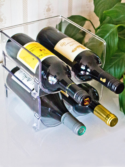 PTZER 透明獨立式可堆疊兩個酒瓶架存儲架