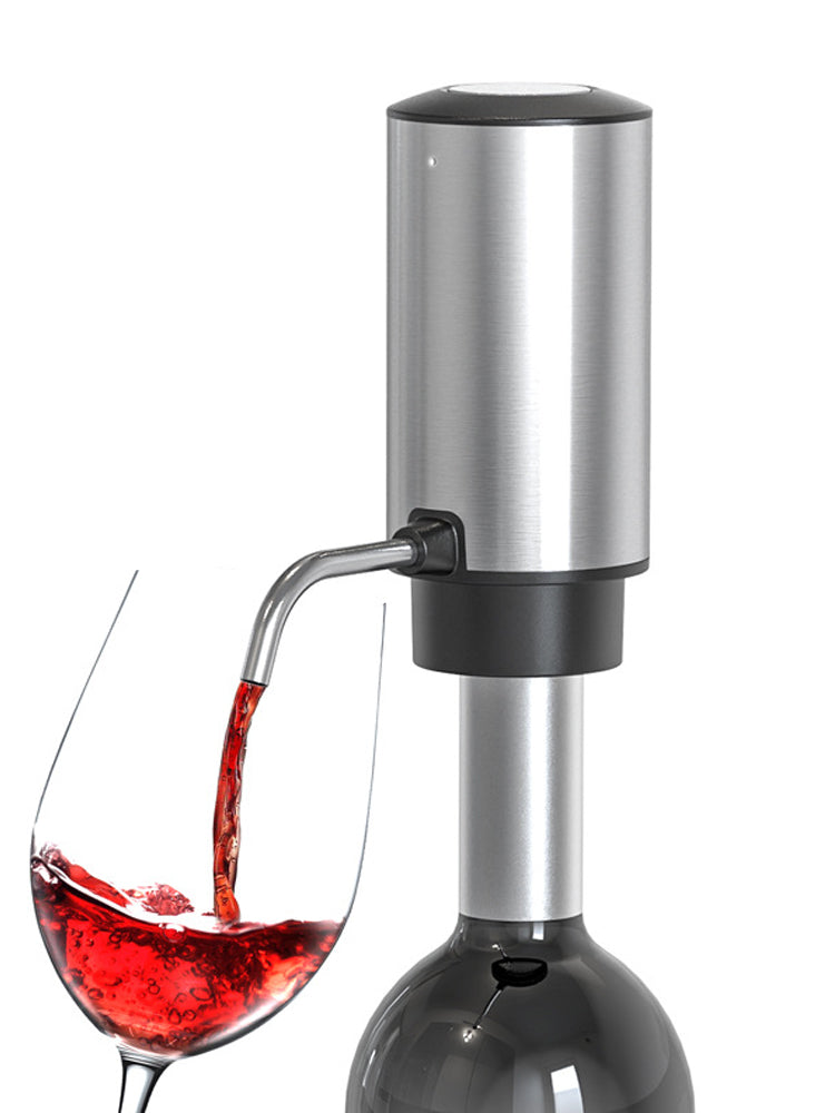 PTZER 電動葡萄酒起泡器和傾倒 Swiftable 快速醒酒器，黑色