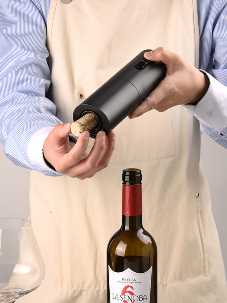 PTZER Electric Wine Bottle Opener, Mini Type, Black,  Battery Version