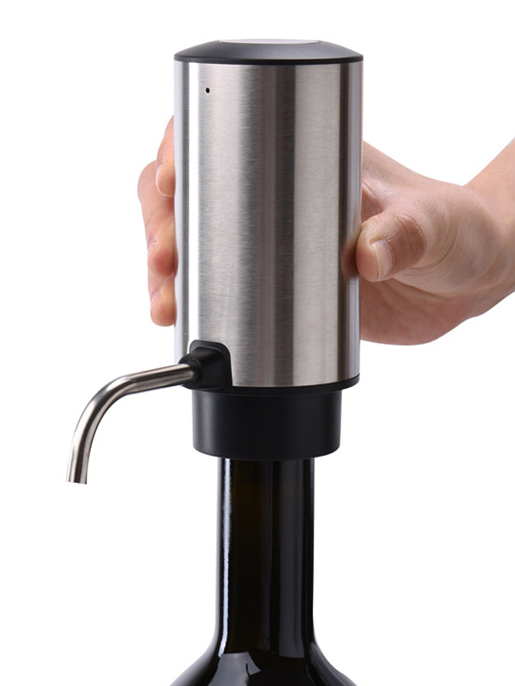 PTZER 電動葡萄酒起泡器和傾倒 Swiftable 快速醒酒器，黑色