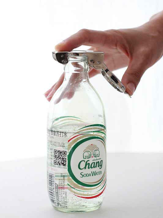 PTZER氣泡水啤酒蘇打水開瓶器密封器二合一，銀色(Soda Water and Beer Stopper)