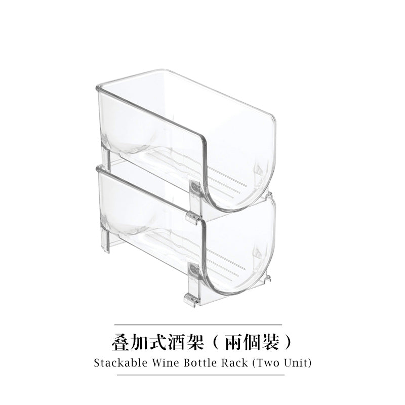 PTZER 可堆疊單酒瓶架整理器 - 包裝內有兩個單架