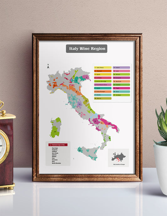 意大利葡萄酒產區高分辨率(Italy Wine Region Map High-definition)(4500x6400px)