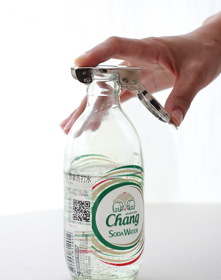 PTZER氣泡水啤酒蘇打水開瓶器密封器二合一，銀色(Soda Water and Beer Stopper)