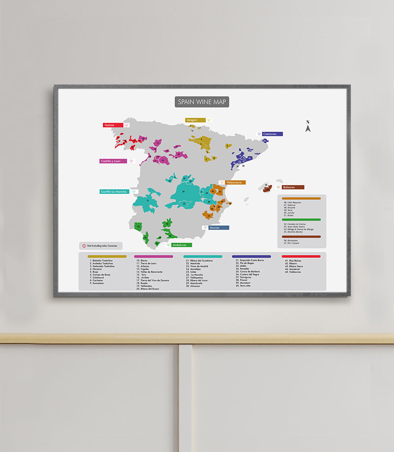 西班牙葡萄酒產區高分辨率(Spain Wine Region Map High-definition)(6000x4500px)
