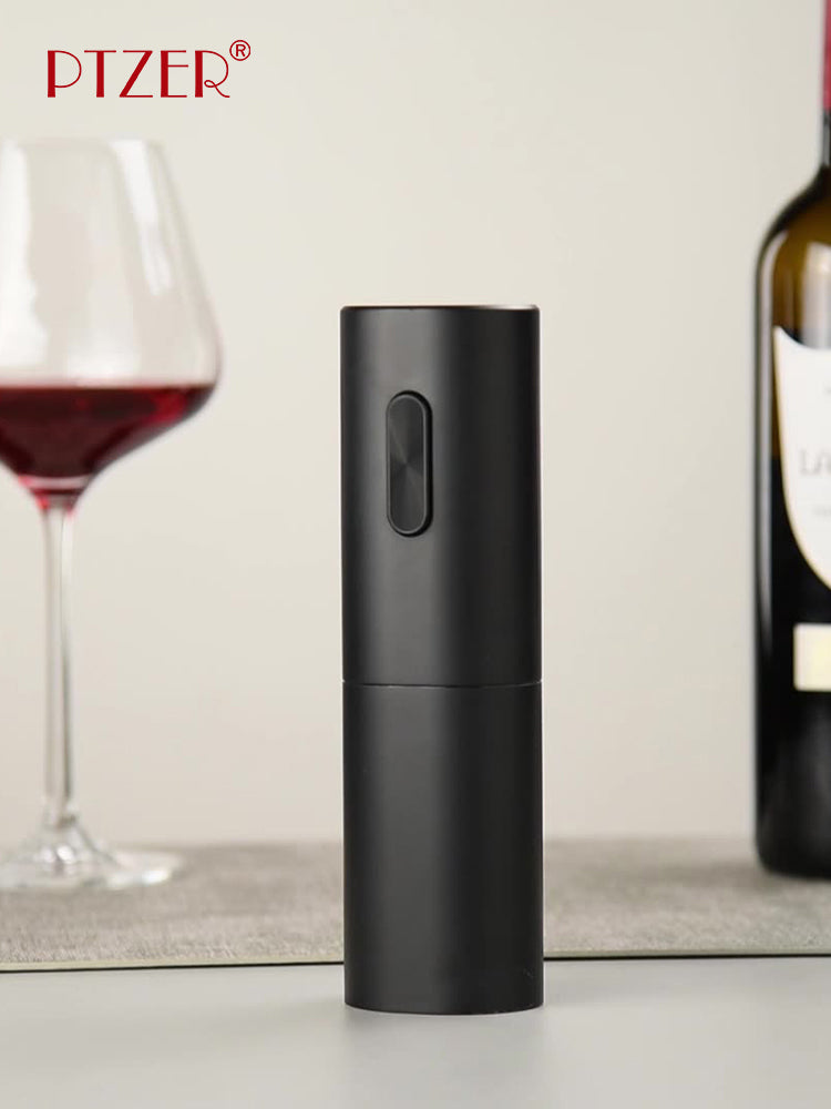 PTZER Electric Wine Bottle Opener, Mini Type, Black,  Battery Version