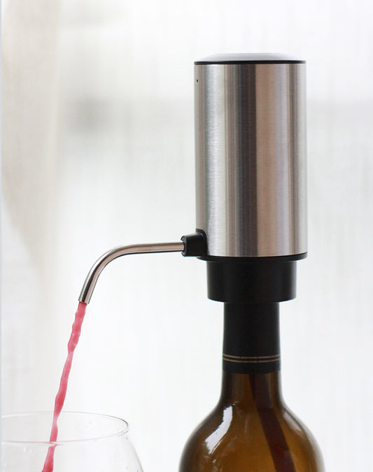 PTZER 電動葡萄酒起泡器和傾倒 Swiftable 快速醒酒器，黑色