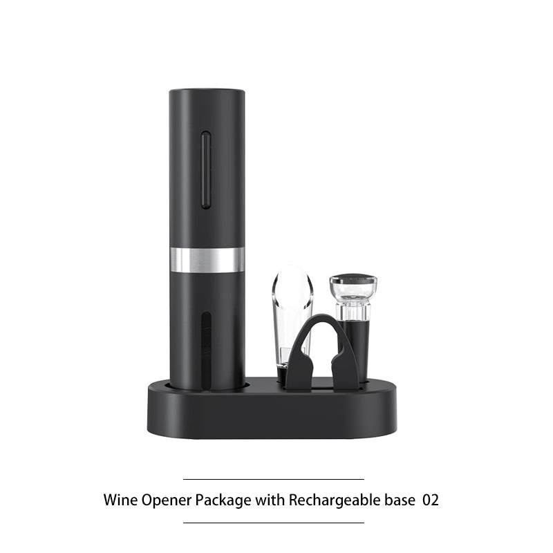 PTZER Rechargeable Electric Wine Bottle Opener with Set Base, Stopper, Aerator and Foil Cutter