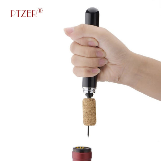 PTZER 酒用氣壓泵軟木瓶開瓶器帶箔切割器，三種顏色可選