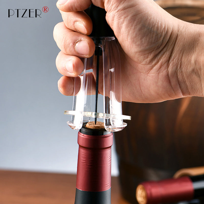 PTZER Wine Air Pressure Pump Bottle Opener with Foil Cutter