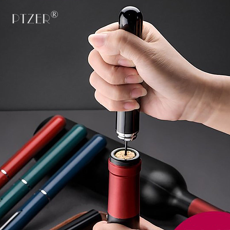 PTZER Wine Air Pressure Pump Cork Bottle Opener with Foil Cutter, Three Colors Option