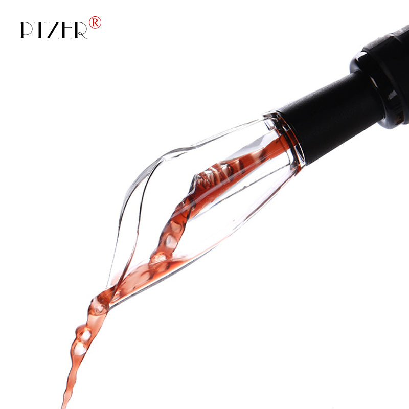PTZER Wine Aerating Decanter in Tulip Shape, Clear and Portable