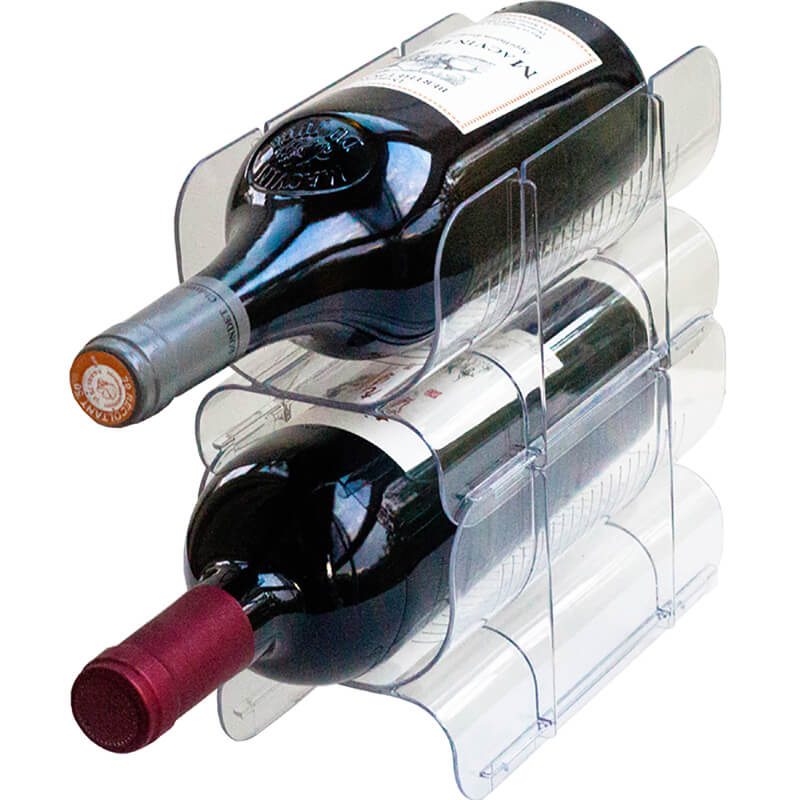 PTZER 可堆疊和可鎖定的酒或飲料瓶架，透明