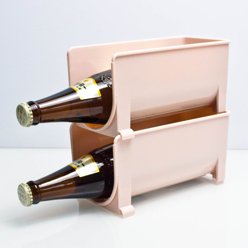 PTZER 彩色葡萄酒飲料瓶架可堆疊支架，三種顏色可選，兩件裝