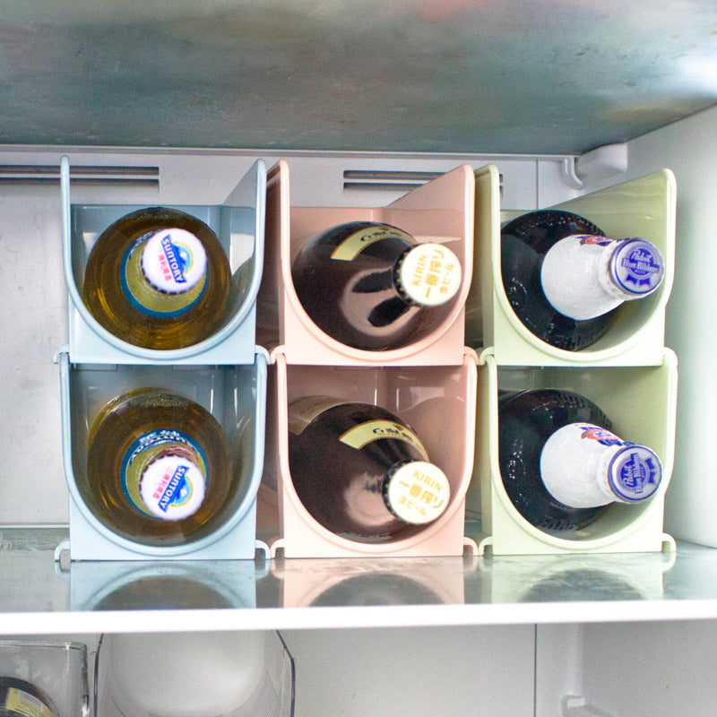 PTZER 彩色葡萄酒飲料瓶架可堆疊支架，三種顏色可選，兩件裝
